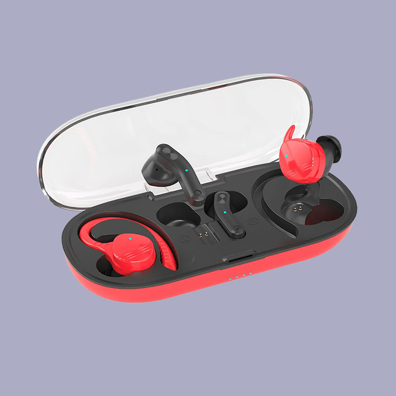 Sports True Wireless Earbuds Transparent Charging Case Waterproof
