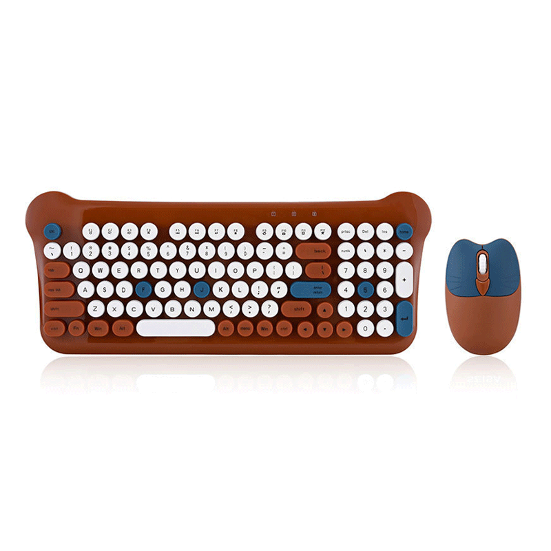 Wireless Cute Colorful Punk Keyboard and Mouse Set