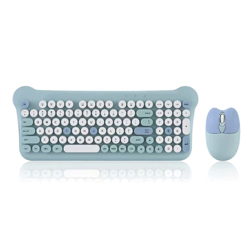 Wireless Cute Colorful Punk Keyboard and Mouse Set
