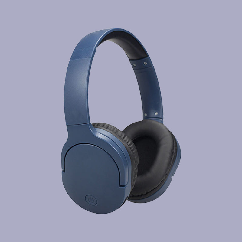 Blue Wireless On Ear Headphones Compact Portable & Immersive Sound