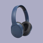 Blue Wireless On Ear Headphones Compact Portable & Immersive Sound