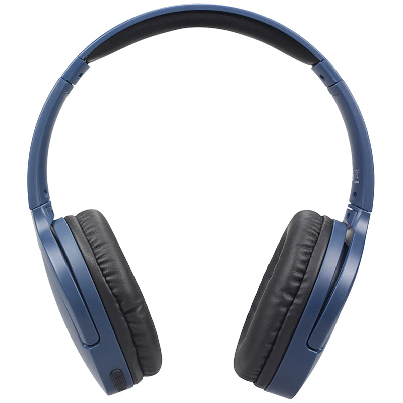 Blue Wireless On Ear Headphones Compact Portable & Immersive Sound