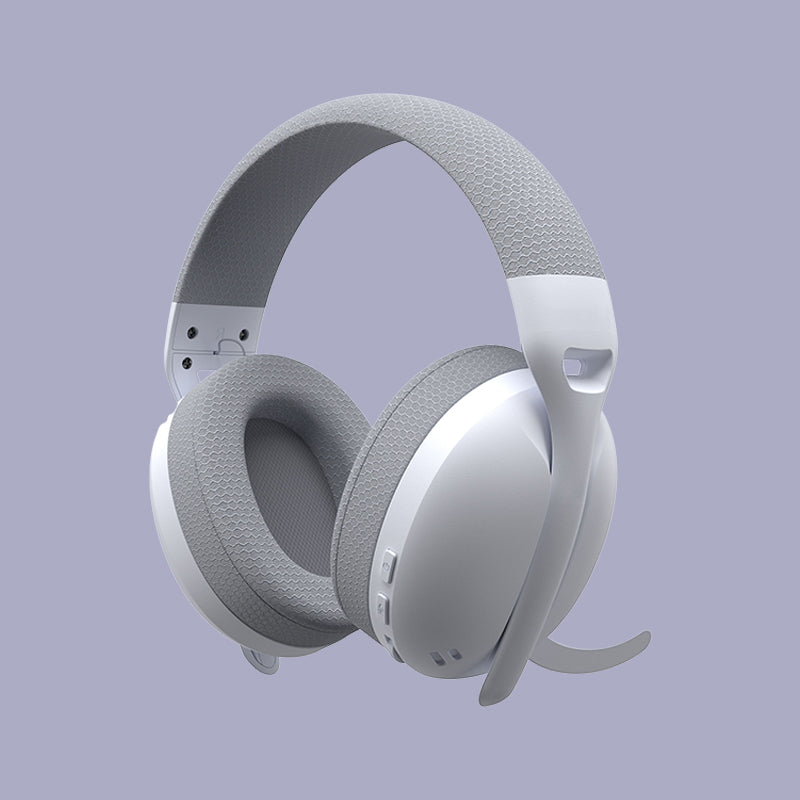 White Wireless Gaming Headphones Lightweight Clear Audio