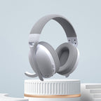 White Wireless Gaming Headphones Lightweight Clear Audio